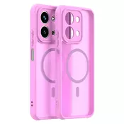 Hibridni ovitek HaloFrost II MagSafe za Xiaomi Redmi 15C 4G/Redmi 15C 5G - pink