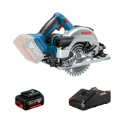 BOSCH Enobaterijski komplet: ročna krožna žaga GKS 18V-57 + 1x GBA 18V 4,0 Ah + GAL 1