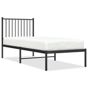 MAISON CHIC Kovinski Posteljni okvir - Enojna postelja - Postelja za odrasle z vzglavjem črn 75x190 cm, (21694861)