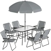 Homestar Vrtni garnitura Miza 119x68x70 cm 6 zložljivih stolov Siva