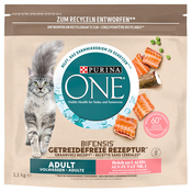 Purina ONE Grain Free Adult s lososom - 3 x 1,1 kg