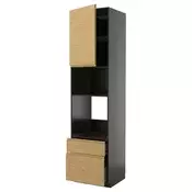 METOD / KNIVSHULT Visoki element za ugradne uredaje, Crnosiva/Voxtorp im. hrastovine, 60x60x240 cm