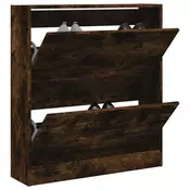Vidaxl vidaXL Omarica za čevlje dimljen hrast 80x21x87,5 cm