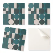shumee Komplet PVC ploščic z dekorjem za kuhinjo ali kopalnico. Geometrija oblik in oblik 9x30x30 cm