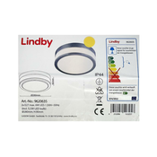Lindby - Kopalniška stropna svetilka FLAVI 2xE27/15W/230V IP44 sijajni krom