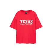 Pull&Bear Majica TEXAS rdeča / bela