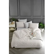 Hanah home Komplet posteljine Yarn Dyed, 160x220cm, Bež
