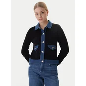 Morgan Pletena jopa  moder denim / črna