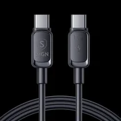 Sign Kabel USB-C na USB-C 100 W, 3 m - črn