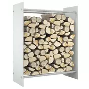 Vidaxl vidaXL Stojalo za drva belo 80x35x100 cm kaljeno steklo