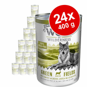 Varčno pakiranje Wolf of Wilderness Senior 24x400 g - Green Fields - Jagnjetina