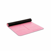 PINOFIT Podloga za vadbo joge z navigacijskimi oznakami, roza, 180 x 66 x 0,4 cm
