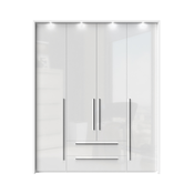 JELA PLAKAR P42B/PN - kolekcija Piano - Kristalno bela/Kristalno Bela HG Lak - 187x226x60 cm