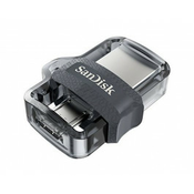 MICRO USB  and amp; USB disk SANDISK 32GB ULTRA DUAL, 3.0, srebrno-črn, drsni priključek (SDDD3-032G-G46)