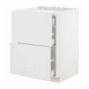 METOD / MAXIMERA Pod.elem.grej.ploca/2front/3fiok, bela/Stensund bela, 60x60 cm