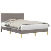 Vidaxl Konstrukcija postelje z vzglavjem Taupe 160 x 200 cm Blago