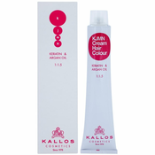 Kallos KJMN Cream Hair Colour Keratin & Argan Oil barva za lase s keratinom in arganovim oljem odtenek 11.21 Very Light Blonde 100 ml