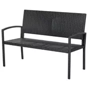 Homestar Vrtna klop za 2 osebi 122x60x87 cm črna
