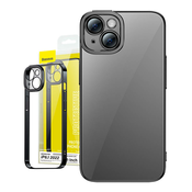Baseus Glitter Transparent Case and Tempered Glass set za iPhone 14 (crna)