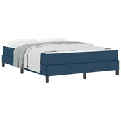 Vidaxl Postelja z vzmetnico z vzmetnico Modra 140 x 190 cm blago