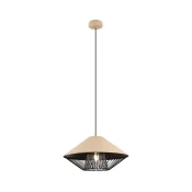 Redo 01-3007 - Luster na sajli GRILL 1xE27/42W/230V precnik 39,6 cm crna/bež
