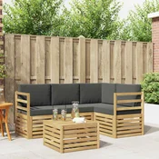 Set vanjskih sofa 5 pcs Bijela i antracit 59 x 59 x 37 cm