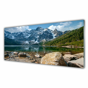 tulup.si Slika na akrilnem steklu Tatra mountains forest lake 125x50 cm 4 obešalnika