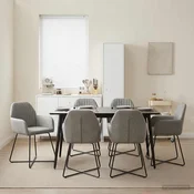 vidaXL Jedilni stoli 4 pcs Žamet Svetlo siva 55 x 50 x 84 cm