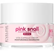 Eveline Cosmetics Pink Snail Glazed Skin Effect posvetlitvena krema proti gubam 50 ml