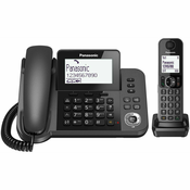 slomart telefon fiksni panasonic kx-tgf310 bela črna siva