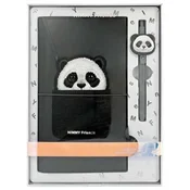 slomart Komplet Nimmy Big Eyed Pet 2.0 Panda 2v1 beležnica + pisalo - črna