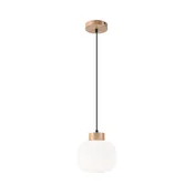 Viseći luster na sajli HARMONY 1xE27/15W/230V prečnik 20 cm bela/hrast
