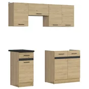 Kuhinjski sestav Junona Line 180 cm (delovna plošča) - hrast bernstein
