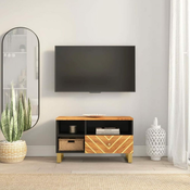 vidaXL TV ormaric smede-crni 80 x 33,5 x 46 cm od masivnog drva manga