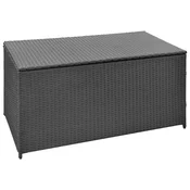 Vidaxl Vrtna škatla črna 120x50x60 cm poli ratan