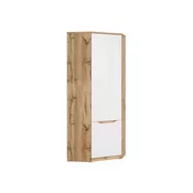 Kutna garderoba Boston AU114 Wotan hrast, Sjajno bijela, 198x78x79cm, Porte guardarobaVrata garderobe: Klasicna vrata