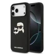 Originalen KARL LAGERFELD ovitek iPhone 17 Pro Max - IML NFT Heads - črn silikonska zaščita MagSafe - KLHMP17XSKCHPPLK