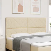 vidaXL vidaXL Vzglavje z LED lučmi z vzglavjem krema 180 cm blago, (5000043877)