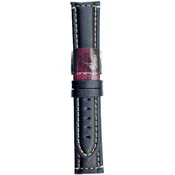 Kožni kaiš Diloy 24mm DIL393.1.22 Crni sa belim štepom