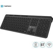 Natec MEDUSA brezžična tipkovnica, Bluetooth/USB 2.4GHz, tiha stikala, polnilna baterija, USB-C