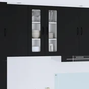 vidaXL Stenska kuhinjska omarica Črna 60 x 31 x 80 cm Konstruiran les