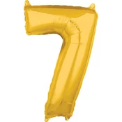 Amscan Foil rojstni dan balon številka 7 zlato 66cm