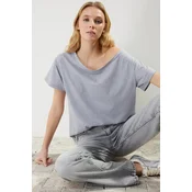 Trendyol Milla Ženska majica TWOSS20TS0140, Siva