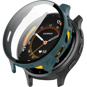 GS Ovitek 2 v 1 + kaljeno steklo za Garmin Venu 3, zelen