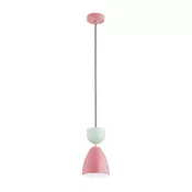 Luster na kabelu ENTORI 1xE27/15W/230V ružicasta/mint