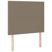 Vidaxl Vzglavje postelje sivo-rjavo 100x5x118/128 cm blago