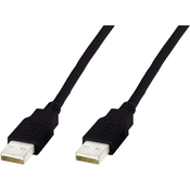 Digitus USB 2.0 priključni kabel [1x USB 2.0 - 1x USB 2.0 konektor]1,80 m črn Digitus