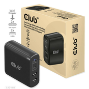 Club3D Potovalni polnilec 100 W s tehnologijo GAN, 4xUSB-A in USB-C, podpora PD 3.0