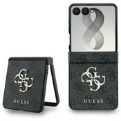 Guess PU 4G kovinski logotip zadnji ovitek za Samsung Galaxy Z Flip 8 siv