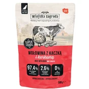 shumee Wiejska Zagroda | Mokra hrana za pse | Vrečka 500 g - Govedina z raco in kurkumo 500 g